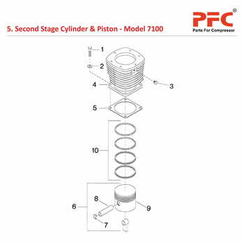 Second Stage Cylinder & Piston IR 7100 Parts
