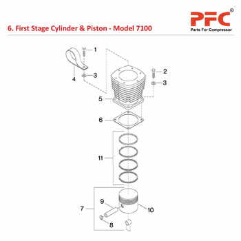 First Stage Cylinder & Piston IR 7100 Parts