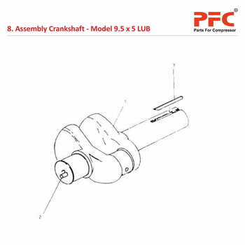 Crankshaft IR 9 1/2 x 5 ESV LUB Compressor Parts