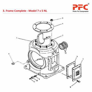 Frame Complete IR 7 x 5 ESV NL Compressor Parts