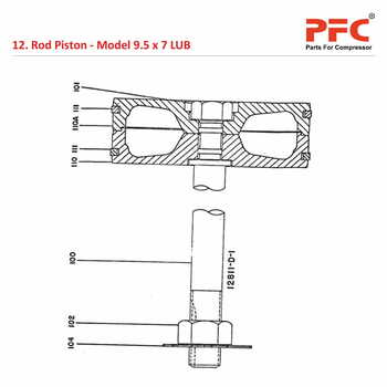 Rod Piston IR 9 1/2 x 7 ESV LUB Compressor Parts
