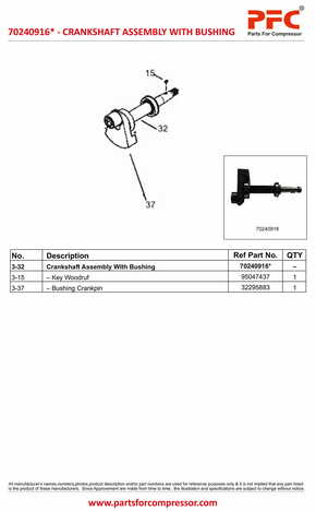 Crankshaft Complete with Bushing 70240916* Replacement