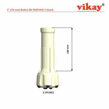 3" Button Bit - 76 mm x PANTHER 3" Shank