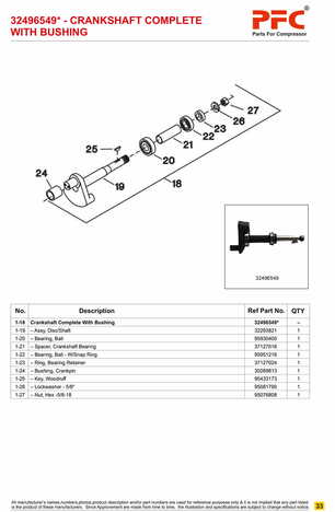 Crankshaft Complete with Bushing 32496549* Replacement