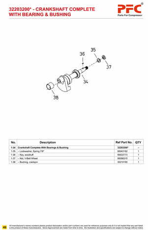 Crankshaft Complete with Bushing 32203200* Replacement