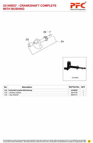 Crankshaft Complete with Bushing 32146052* Replacement