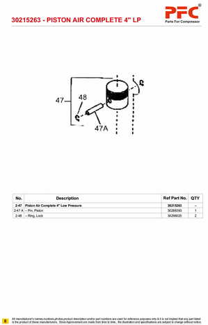 Piston LP with Pin & Lock 4inch 30215263 Replacement