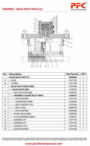 Valve Inlet With U/L 70469820 Replacement