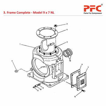 Frame Complete IR 9 x 7 ESV NL Air Compressor Parts