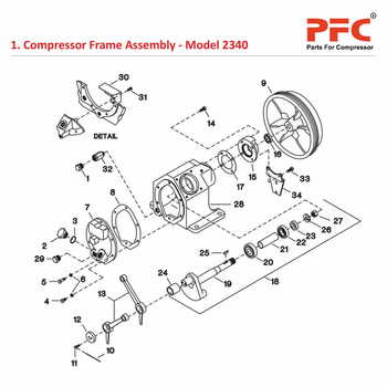 Compressor Frame IR 2340 Air Compressor Parts