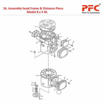 Head Frame IR 8 x 5 ESV NL Air Compressor Parts