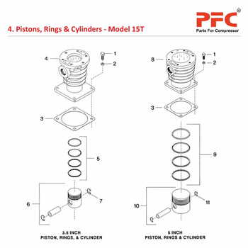Pistons, Rings & Cylinders IR 15T Parts