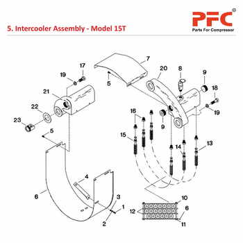 Intercooler Assembly IR 15T Air Compressor Parts