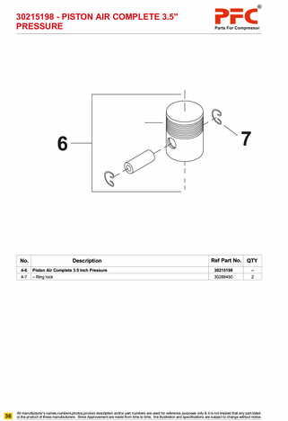 Piston HP with Pin & Lock 3.5inch 30215198 Replacement