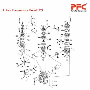 Bare Compressor IR 15T2 Air Compressor Parts