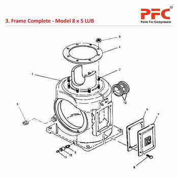 Frame Complete IR 8 x 5 ESV LUB Compressor Parts
