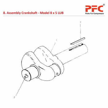Crankshaft IR 8 x 5 ESV LUB Air Compressor Parts