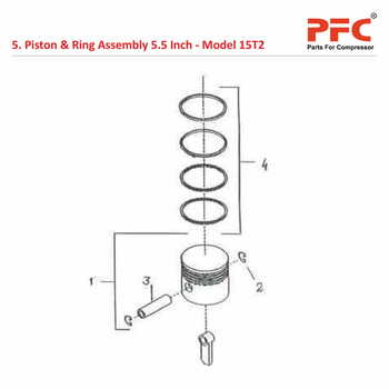 5.5 Piston & Ring IR 15T2 Air Compressor Parts