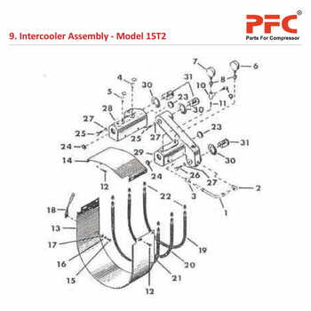Intercooler Assembly IR 15T2 Compressor Parts