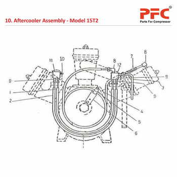 Aftercooler Assembly IR 15T2 Compressor Parts