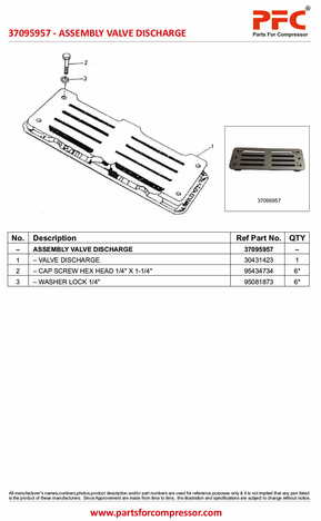 Assembly Valve Discharge 37095957 Replacement