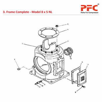 Frame Complete IR 8 x 5 ESV NL Compresor Parts