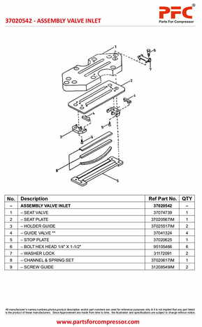 Valve Inlet 8 x 7 NL 37020542 Replacement