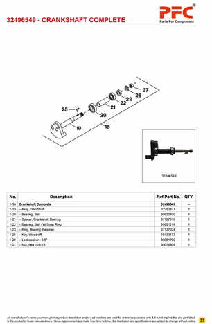 Crankshaft Complete with Bushing 32496549* Replacement