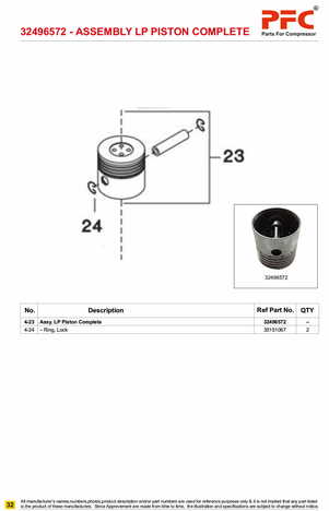 LP Piston C/W Pin 32496572 Replacement