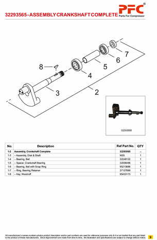 Crankshaft Complete with Bushing 32293565* Replacement