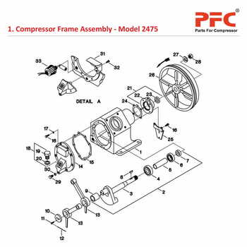 Compressor Frame IR 2475 Air Compressor Parts