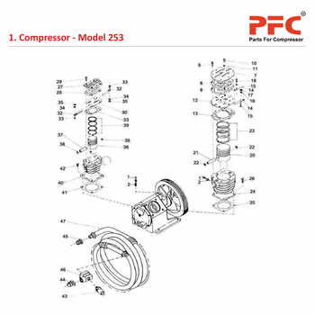 Cylinder and Piston IR 253 Air Compressor Parts