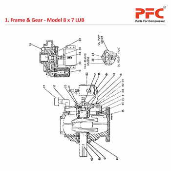 Frame & Gear IR 8 X 7 ESV LUB Air Compressor Parts