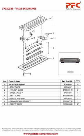 Valve Discharge 37020336 Replacement