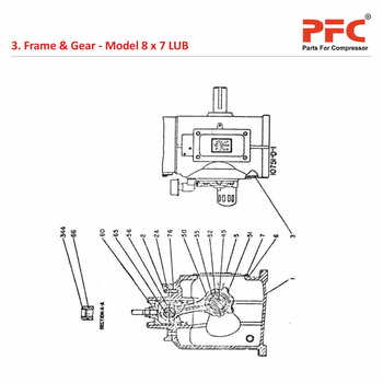 Frame & Gear IR 8 X 7 ESV LUB Air Compressor Parts
