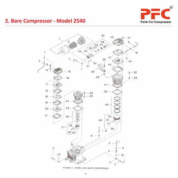 Bare Compressor IR 2540 Air Compressor Parts