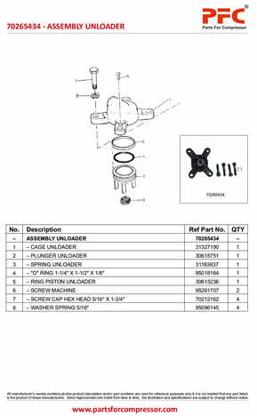 Assembly Unloader 70265434 Replacement