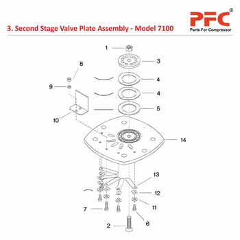 2nd Stage Valve Plate IR 7100 Compressor Parts