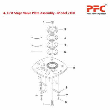 First Stage Valve Plate IR 7100 Compressor Parts