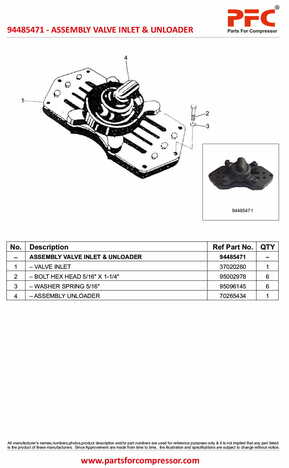 Assembly Valve Inlet & Unloader 94485471 Replacement