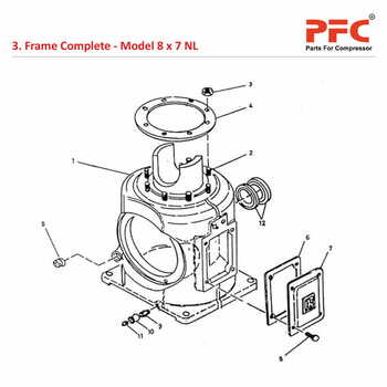 Frame Complete IR 8 x 7 ESV NL Compressor Parts