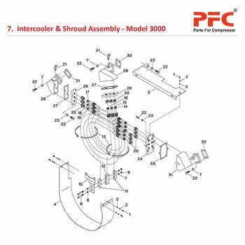 Intercooler IR 3000 Air Compressor Parts